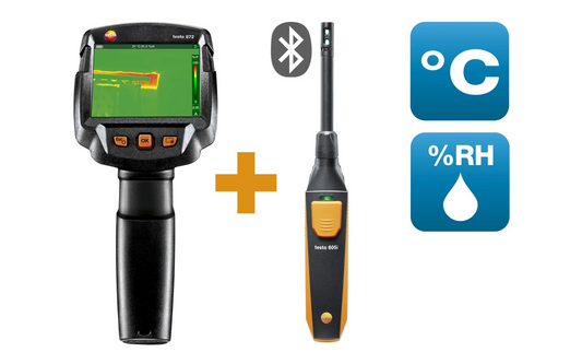 Testo 872 Bygning Diagnose Kit - Termisk Kamera testo 872 med Bluetooth Fuktighetssensor testo 605i